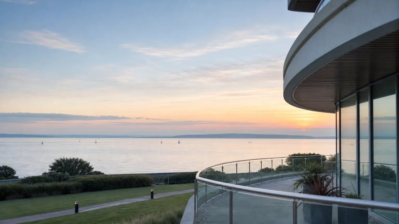 A calm view across the Solent from the Hampshire coast